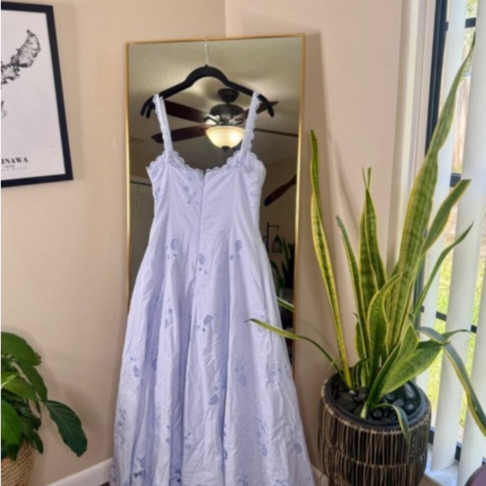 House of CB TATIANA Bluebell Lace + Cotton Broderie Anglais Midi Sundress NWT - Picture 9 of 12